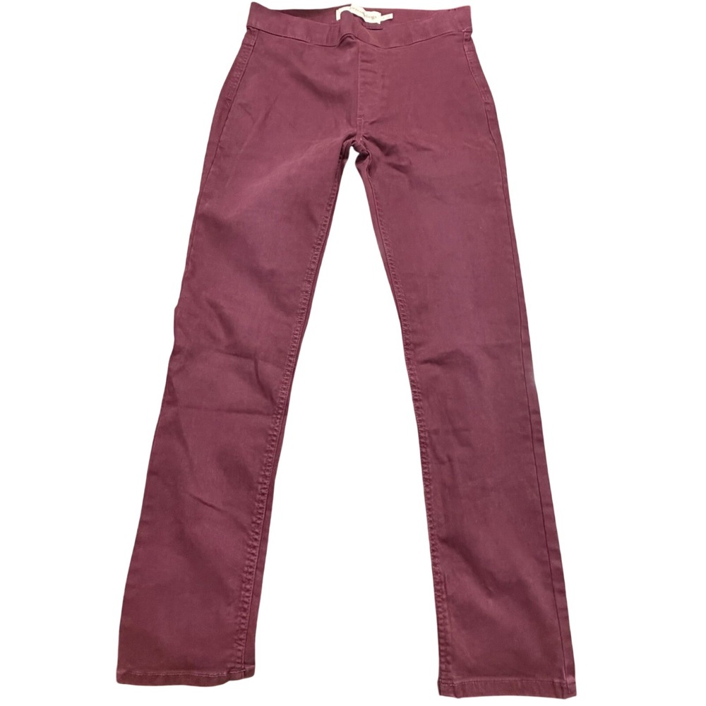 NEW Soft Surroundings Womens S Burgundy Wine Pull On Slim Leggings Pants Maroon